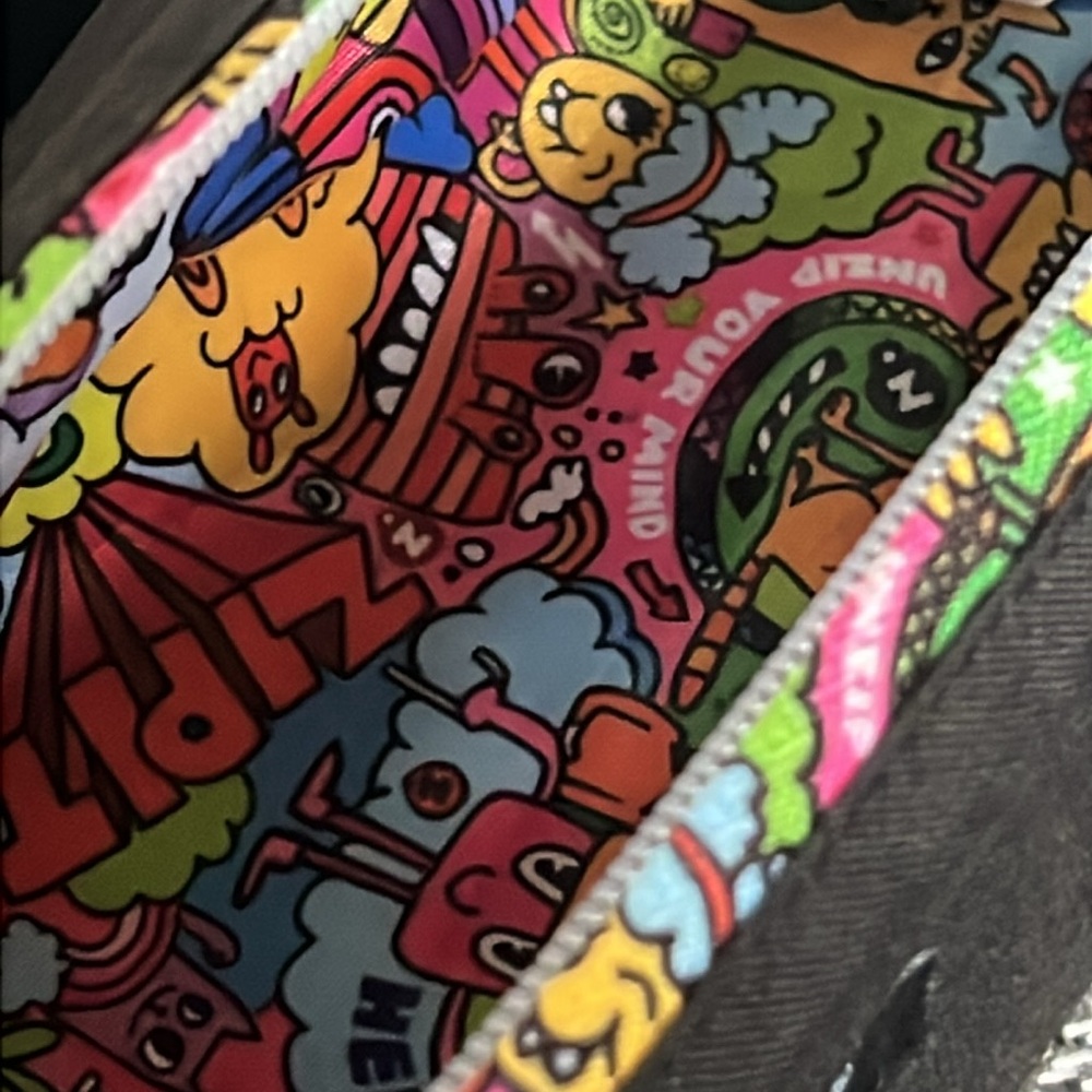 ZIPIT Lenny Pencil Case - Black with Colorful Interior and waist strap New! - Picture 5 of 10